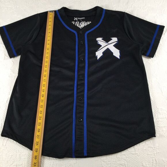Excision X Headbanger DJ EDM Rave Blue Black Baseball Jersey Mens Large Party - Picture 7 of 8